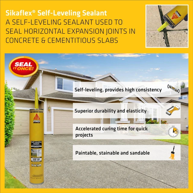 Alt view image 3 of 7 - flex Self Leveling Sealant, Sandstone, 29 fl oz fL, Polyurethane, Sealing Horizontal Expansion Joints in Concrete, Accelerated Curing, Self-Leveling, Durable