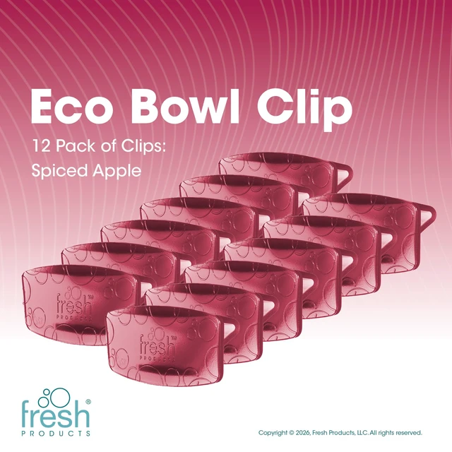 Alt view image 2 of 7 - Eco Bowl Clip Air Freshener, Spiced Apple, 12 Pack Natural Oils, Made in USA, Rim Toilet Tank Trash Cabinet, Air & Trash and Bathroom Freshener, Lasts 30 Days, Chemical Free