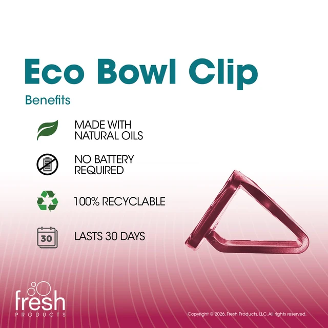 Alt view image 3 of 7 - Eco Bowl Clip Air Freshener, Spiced Apple, 12 Pack Natural Oils, Made in USA, Rim Toilet Tank Trash Cabinet, Air & Trash and Bathroom Freshener, Lasts 30 Days, Chemical Free