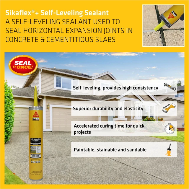 Alt view image 4 of 7 - flex Self Leveling Sealant, Gray, Polyurethane, 29 fl oz, Waterproof, Self-Leveling for Sealing Horizontal Expansion Joints in Concrete