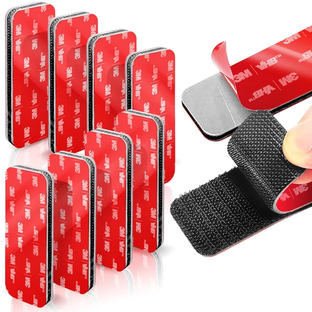 Main image of 8 Sets Heavy-Duty Adhesive Hook and Loop Strips, 1.2" × 3.2" High-Bond Reusable Fastener Strips, Heat-Resistant & Waterproof for Indoor & Outdoor Mounting on Wall, Glass, Tile & Metal