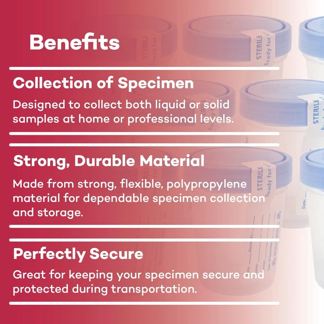 Alt view image 5 of 7 - 781044 Urine Specimen Cups - 4 oz, 10 Count, Lids Sterile Polypropylene, Screw-On Leak Resistant Cap, Tamper Evident Tab, ID Label, Individually Wrapped, STD Pregnancy Testing