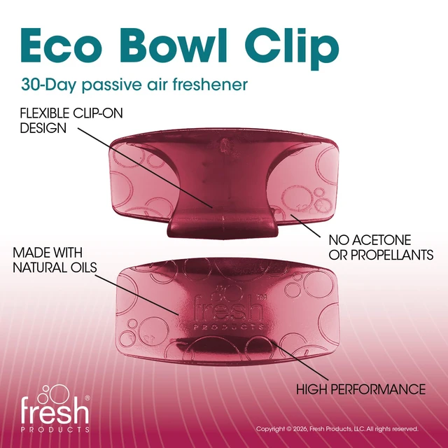 Alt view image 5 of 7 - Eco Bowl Clip Air Freshener, Spiced Apple, 12 Pack Natural Oils, Made in USA, Rim Toilet Tank Trash Cabinet, Air & Trash and Bathroom Freshener, Lasts 30 Days, Chemical Free