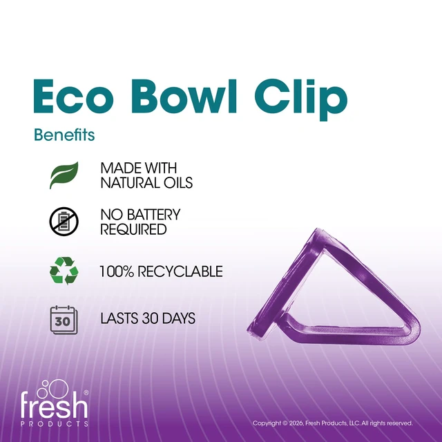 Alt view image 3 of 7 - Eco Bowl Clip Air Freshener, Fabulous, 12 Pack Natural Oils, Made in USA, Rim Toilet Tank Trash Cabinet, Air & Trash and Bathroom Freshener, Lasts 30 Days, Chemical Free