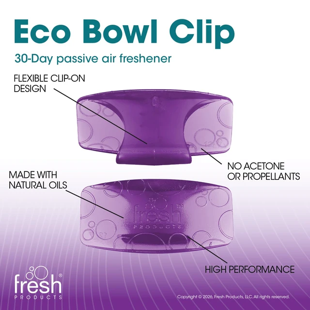 Alt view image 5 of 7 - Eco Bowl Clip Air Freshener, Fabulous, 12 Pack Natural Oils, Made in USA, Rim Toilet Tank Trash Cabinet, Air & Trash and Bathroom Freshener, Lasts 30 Days, Chemical Free