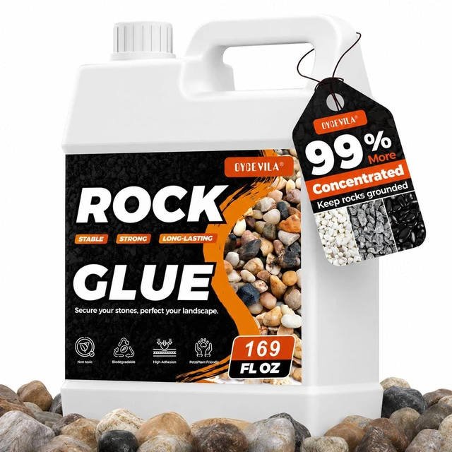 Main image of Oyevila Rock Binder for Landscaping, 1.3 Gallon Gravel Glue, Pet Safe Strong clear-drying binder for rock, gravel and pebbles, with easy spray application and soap-and-water cleanup