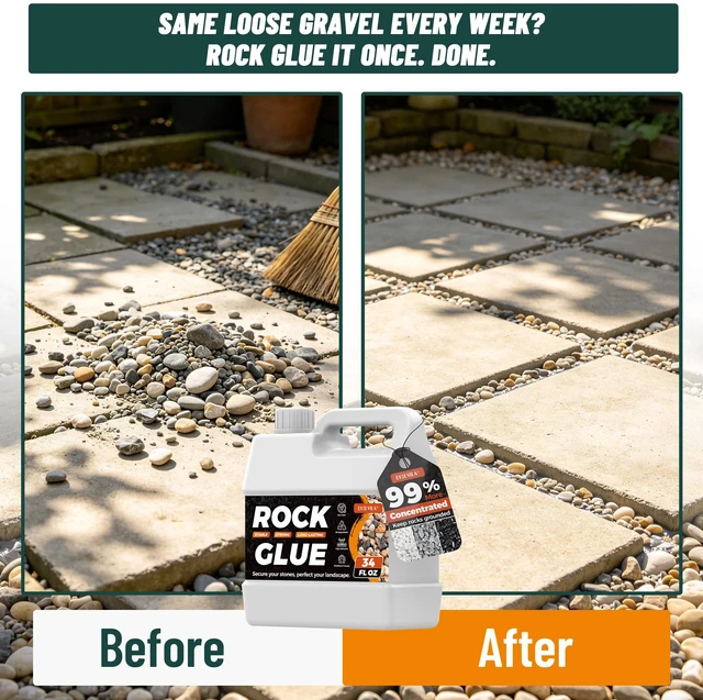 Alt view image 2 of 7 - Oyevila Rock Binder for Landscaping, 1.3 Gallon Gravel Glue, Pet Safe Strong clear-drying binder for rock, gravel and pebbles, with easy spray application and soap-and-water cleanup