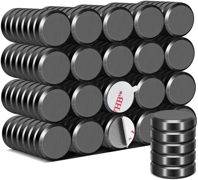 Main image of Strong Adhesive Magnets,145pcs 0.7x0.2in Fridge Refrigerator Magnet Small Round Black Ceramic Button Neodymium Magnets,Heavy Duty,for Whiteboard,Crafts,Office, Scientific,Refrigerator,Fridge