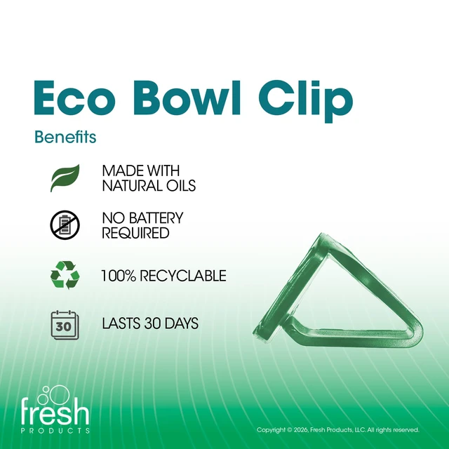 Alt view image 3 of 7 - Eco Bowl Clip Air Freshener, Cucumber Melon, 12 Pack Natural Oils, Made in USA, Rim Toilet Tank Trash Cabinet, Air & Trash and Bathroom Freshener, Lasts 30 Days, Chemical Free