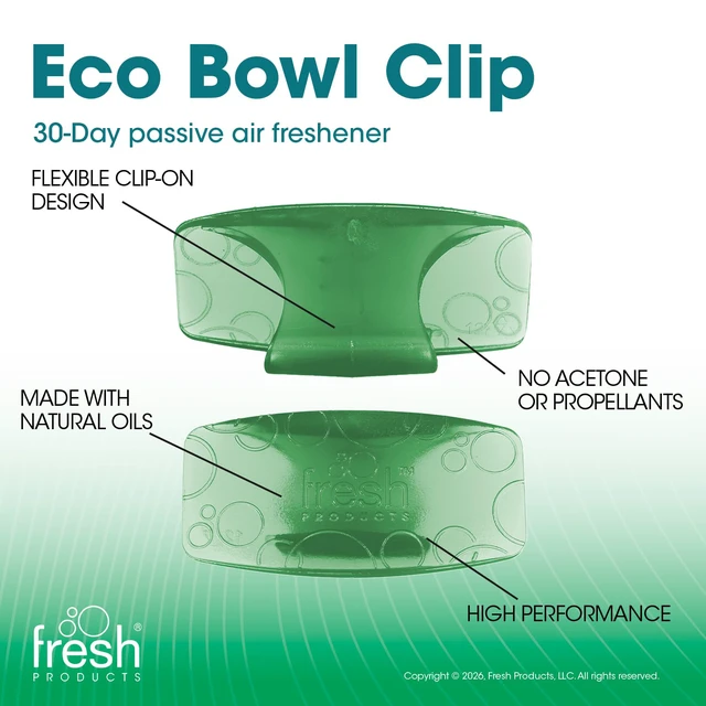 Alt view image 5 of 7 - Eco Bowl Clip Air Freshener, Cucumber Melon, 12 Pack Natural Oils, Made in USA, Rim Toilet Tank Trash Cabinet, Air & Trash and Bathroom Freshener, Lasts 30 Days, Chemical Free