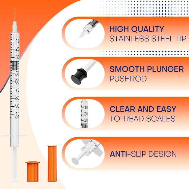 Alt view image 3 of 6 - U-100 1cc with 30G 1/2 Inch Syringes, Individually Packed, 100PCS