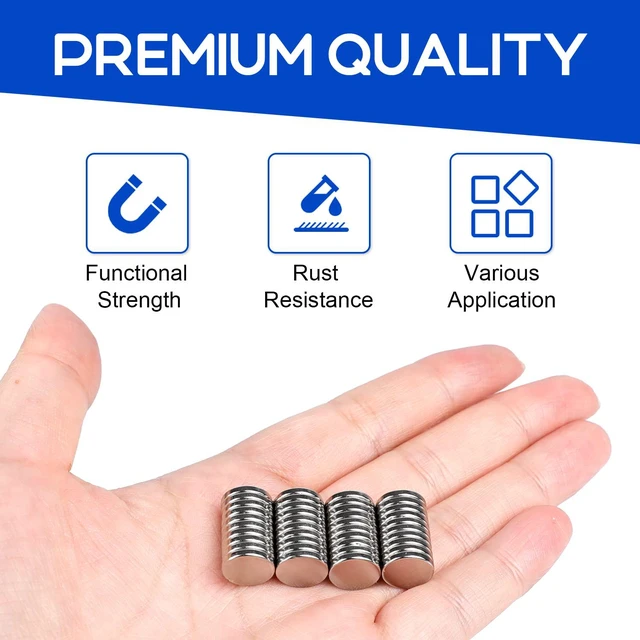 Alt view image 2 of 6 - 10x2mm Rare Earth Magnet, 200Pcs Small Magnets Neodymium Magnets Tiny Neodymium Disc Magnets for Fridge, Crafts, Whiteboard and Kitchen, Office