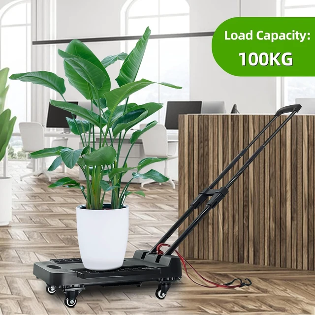 Alt view image 7 of 7 - Folding Hand Truck Cart,Heavy Duty Trolley 220lbs Capacity,Folding Luggage Cart, Collapsible Wheels,Extended Handle Portable Dolly Cart for Moving, Airport, Office,Carrying Home