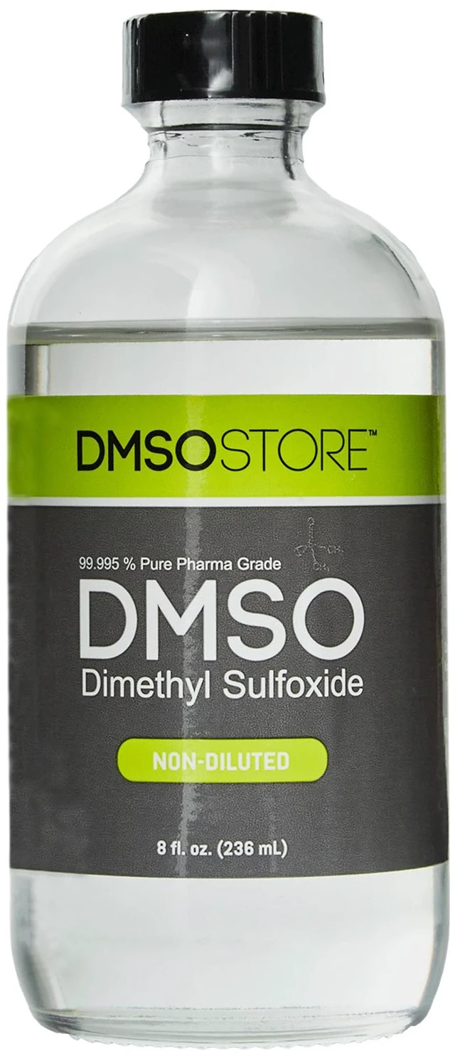 Main image of DMSO 8 oz. Glass Bottle Non-diluted 99.995% Pure Low Odor Pharma Grade Liquid Dimethyl Sulfoxide Super High Quality Made by DMSO Store