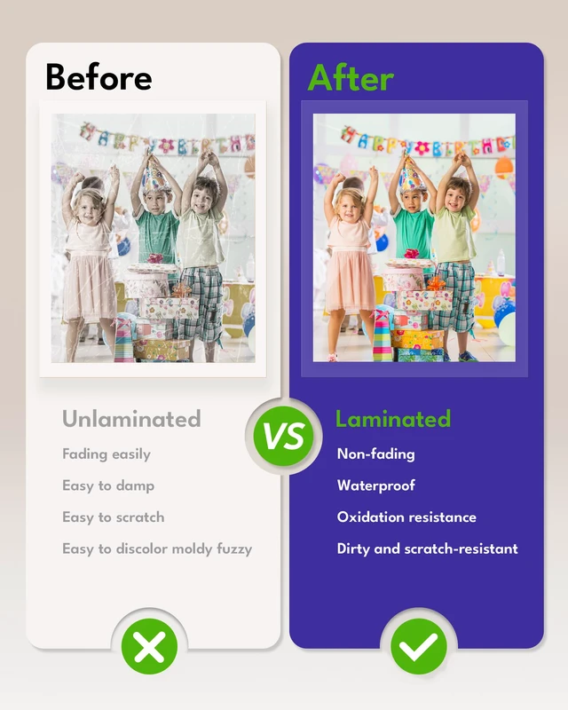 Alt view image 3 of 7 - 4mil Thicker Self-Adhesive Laminating Sheets Against Spills Surface 100Pack Letter Size 8.5x11" Dry-Erase Friendly for Reusable Documents, Kids Art, Posters & Crafts No Heat Needed