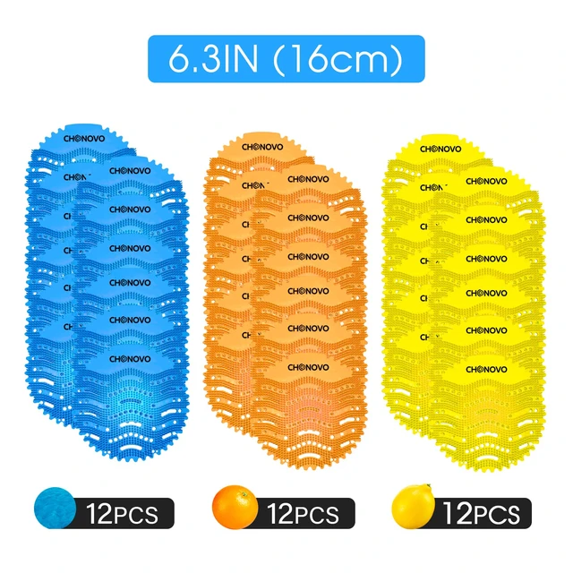 Alt view image 2 of 7 - Urinal Screen Deodorizer, 36 Pack Urinal Cake Bulk with 3 Scents 3 Long-Lasting Scents Help Control Odor, Long Bristle Design Reduce Splash & Clog for Restroom, Hotel, Office, School Toilet