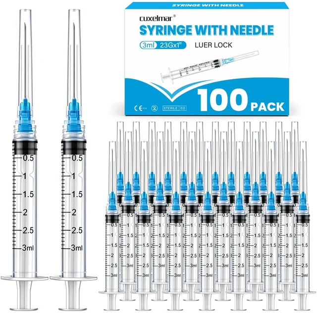Main image of 3ml 23G 1Inch Industrial Liquid Dispenser, Precision Fine Tip, Individually Wrapped, for Adhesive, Lubricant, Ink & Lab Transfer, 100 Pack