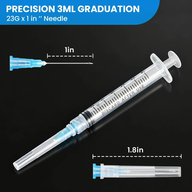 Alt view image 3 of 7 - 3ml 23G 1Inch Industrial Liquid Dispenser, Precision Fine Tip, Individually Wrapped, for Adhesive, Lubricant, Ink & Lab Transfer, 100 Pack