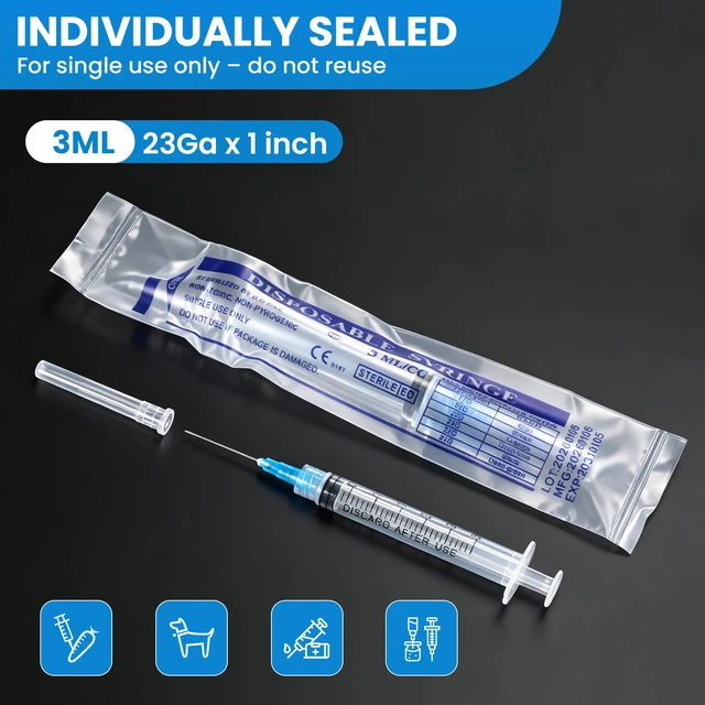 Alt view image 2 of 7 - 3ml 23G 1Inch Industrial Liquid Dispenser, Precision Fine Tip, Individually Wrapped, for Adhesive, Lubricant, Ink & Lab Transfer, 100 Pack