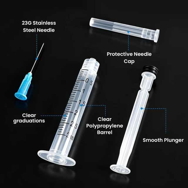 Alt view image 4 of 7 - 3ml 23G 1Inch Industrial Liquid Dispenser, Precision Fine Tip, Individually Wrapped, for Adhesive, Lubricant, Ink & Lab Transfer, 100 Pack