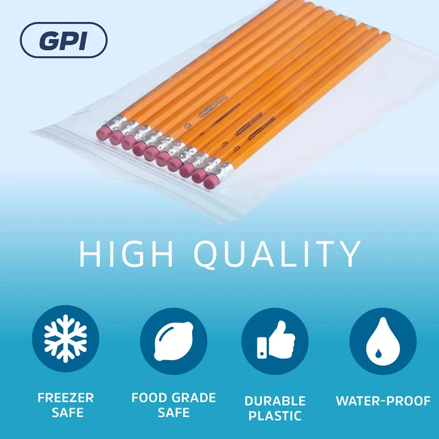 Alt view image 4 of 7 - 5" x 7" Zip Bags - 1000 Count, Small, Clear Plastic Reclosable Zipper Poly Baggies, 2 Mil, with Resealable Zip Top Lock for Packaging Food Storage, Snacks, Candy, Office Supplies & More