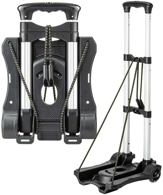 Main image of Small Folding Hand Truck Dolly with 2 Wheels, Foldable Luggage Cart Lightweight Aluminum Collapsible Cart Portable Dolly for Airport Travel Moving Use
