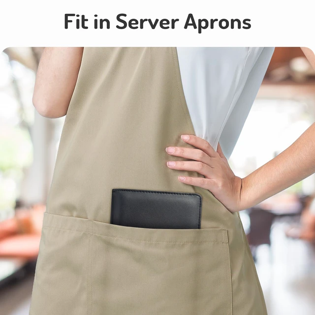 Alt view image 6 of 6 - Server Book with 2 Zipper Pockets, Leather Server Books for Waitress Waiter Book, Sturdy Waitress Book with Money Pocket and Zipper, Servers Book Waitress Accessories Server, Marble Black Gold