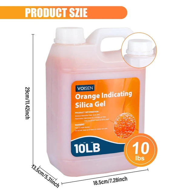 Alt view image 3 of 7 - 10LBS Orange Indicating Silica Gel Desiccant Beads(Orange to Green) Reusable Desiccant Industry Standard 3-5 mm,Desiccant for 3D Printer,Electronic,Clothes,Painting,Jewelry(20PCS Organza Bag)