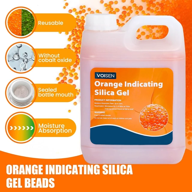 Alt view image 4 of 7 - 10LBS Orange Indicating Silica Gel Desiccant Beads(Orange to Green) Reusable Desiccant Industry Standard 3-5 mm,Desiccant for 3D Printer,Electronic,Clothes,Painting,Jewelry(20PCS Organza Bag)