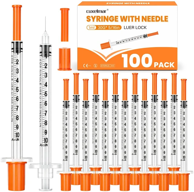 Main image of 1ml 30G 5/16"Precision Liquid Dispenser, Fine Tip, Individually Wrapped, for Glue, Oil, Ink Refilling & Lab Transfer, 100 Pack