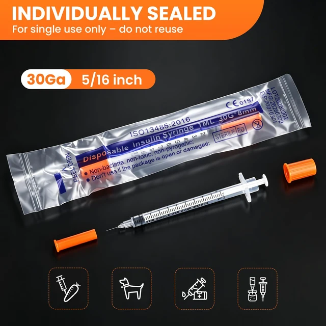 Alt view image 4 of 7 - 1ml 30G 5/16"Precision Liquid Dispenser, Fine Tip, Individually Wrapped, for Glue, Oil, Ink Refilling & Lab Transfer, 100 Pack