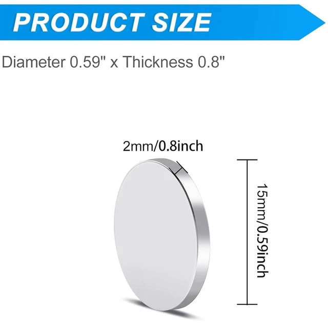 Alt view image 3 of 6 - 50Pcs Strong Neodymium Magnets, 15x2mm Small Refrigerator Magnet Round Rare Earth Disc Magnets for Crafts, Whiteboard, Scientific Models, Dry Erase Board, Office