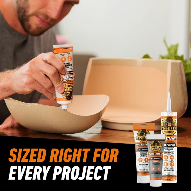 Alt view image 7 of 7 - Max Strength Construction Adhesive, 9 oz Cartridge (Pack of 3), Clear, Waterproof Gap-Filling Formula for Wood Metal Tile Stone Glass Mirror Indoor Outdoor, Paintable Sandable