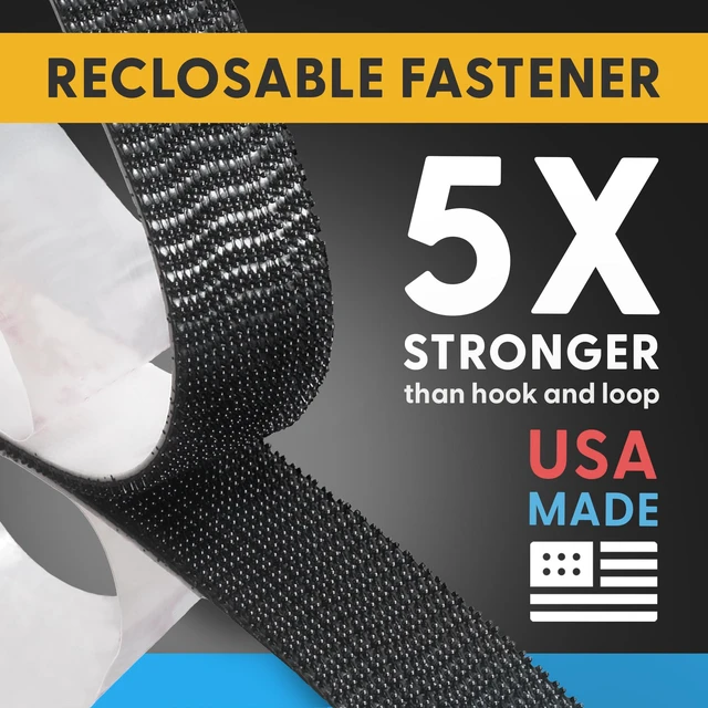 Alt view image 2 of 7 - Industrial Strength - 10FT + Scissors Black Indoor/Outdoor Adhesive Mounting Tape - Self Mating Reclosable Fastener Compatible with 3M SJ3550 / SJ3560 Dual Lock