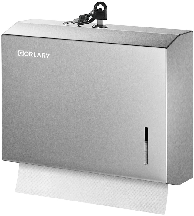 Main image of Commercial Paper Towel Dispenser Wall Mount, Silver Durable Stainless Steel, C-Fold Multifold Trifold Paper Towel Holder, Hand Paper Tissue Holder for Bathroom, Office