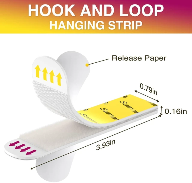 Alt view image 2 of 7 - Picture Hanging Strips Heavy Duty XL 32 Pairs Damage Free Hanging Picture Hangers, Removable Hook and Loop Wall Strips, Frame Stickers No Nails for Home Decor Wall Posters