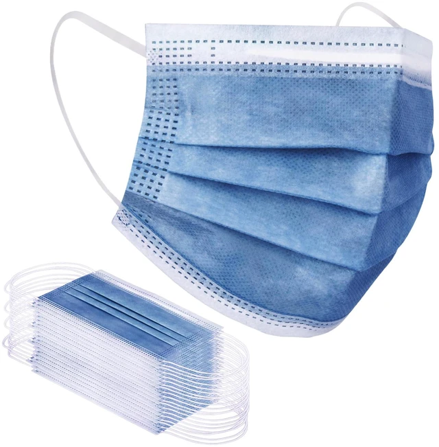 Main image of Navy Disposable Face Masks 100 Pcs Navy Blue Face Mask 3 Ply Protection Masks