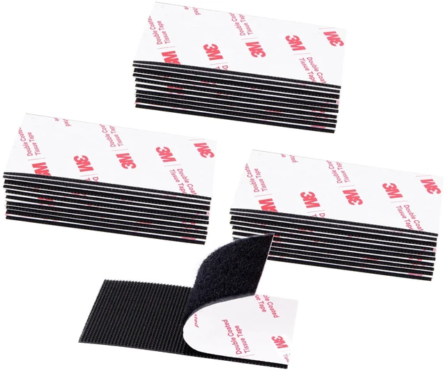 Main image of Hook and Loop Tape 2in x 4in x 30 Pairs, Heavy Duty Adhesion Strip Slef Adhesive Interlocking Tape, Adhesive Mounting Strips, Reclosable Sticky Back Interlocking Nylon Picture Hanging Strips