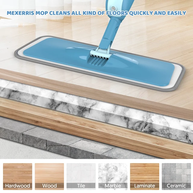 Alt view image 5 of 7 - Spray Wet Mops for Floor Cleaning: Hardwood Floor Mop Refillable 2 Bottles 4 Washable Reusable Pads for Swiffer PowerMop, Flat Mop Multi-purpose, Commercial Dry Dust Mops for Laminate Wood Vinyl Tiles