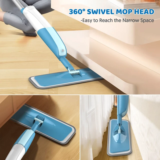 Alt view image 4 of 7 - Spray Wet Mops for Floor Cleaning: Hardwood Floor Mop Refillable 2 Bottles 4 Washable Reusable Pads for Swiffer PowerMop, Flat Mop Multi-purpose, Commercial Dry Dust Mops for Laminate Wood Vinyl Tiles