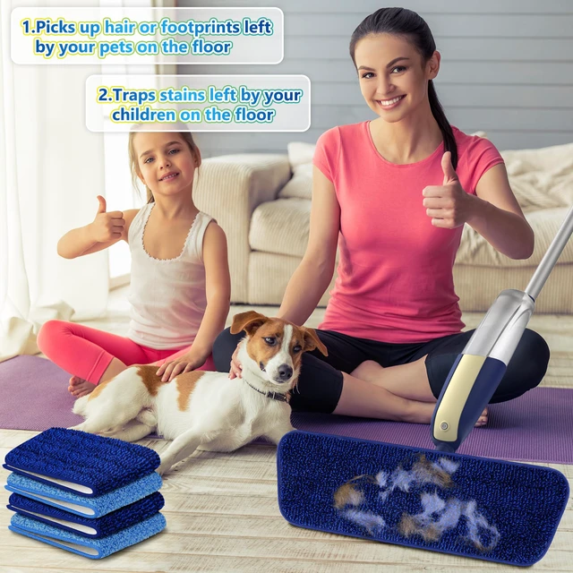 Alt view image 4 of 7 - Spray Wet Mops for Floor Cleaning: Hardwood Floor Mop 2 Bottles Refillable 4 Washable Pads for Swiffer PowerMop, Microfiber Flat Mop, Commercial Dust Mop Lightweight, for Wood Tile Laminate Vinyl