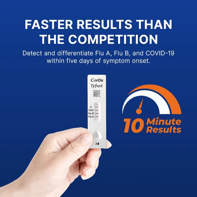 Alt view image 4 of 7 - Flu A/B & COVID-19, At Home 3-in-1 Rapid Test Kit, 5 Tests Nasal Swab Self-Test, Easy-To-Use For Adults And Kids, EUA Authorized OTC, Quick 10-Minute Results