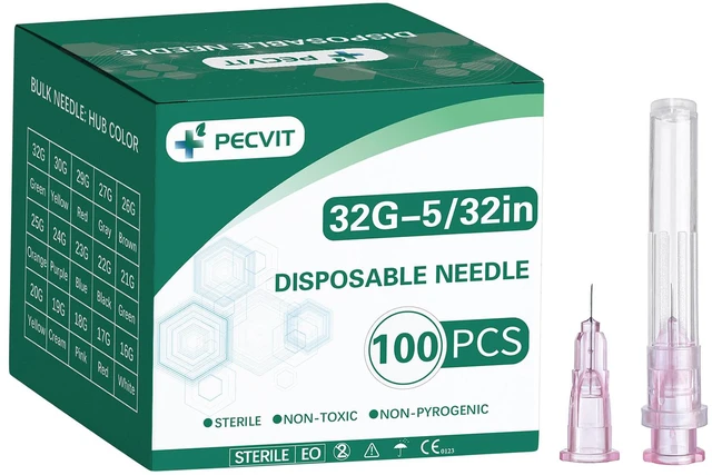 Main image of 100Pack 32Ga 4mm(5/32inch) Needle Luer Lock for Refilling Ink Individually Packaged