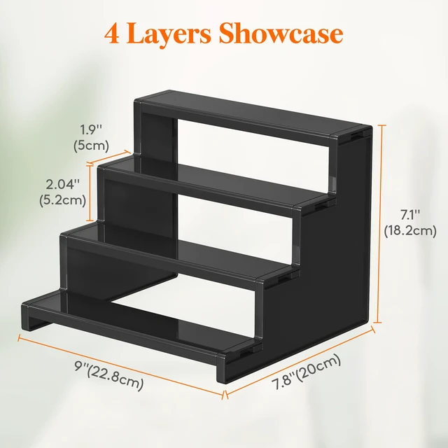 Alt view image 6 of 7 - Perfume Organizer, Cologne Stand Tool-Free Assembly, 9", 1 Pcs Black Display Riser Shelf for Makeup, Skincare, Nail Polish, Spice, Figure, Bedroom Bathroom Counter Storage Room Decor