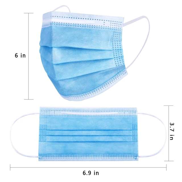 Alt view image 4 of 7 - Multicolor Disposable Face Masks 100 Pcs 5 Colors Face Mask 3 Ply Protection Masks