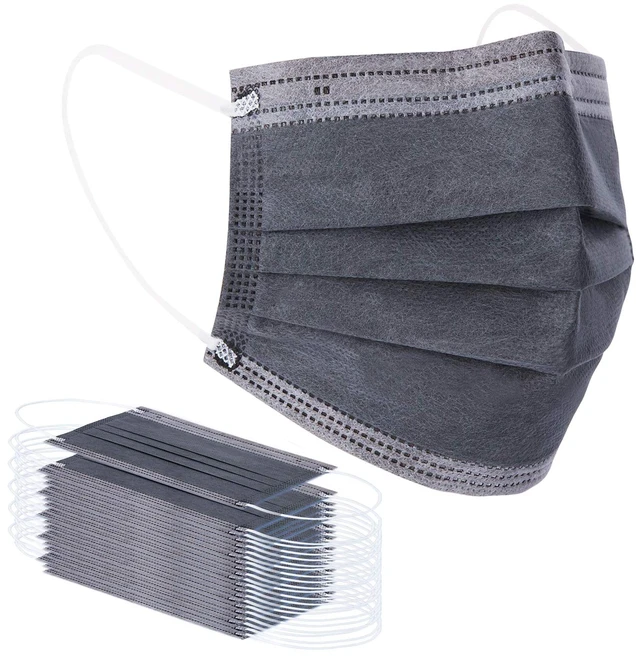 Main image of Grey Disposable Face Mask 100 Pcs Grey Face Masks 3 Ply Protection Masks