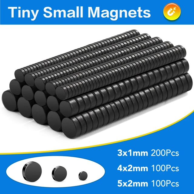 Alt view image 3 of 7 - Small Magnets, 400Pcs Neodymium Print Rare Earth Magnet, Black Tiny Mini Round Magnets for 3D Printing, Office, Kitchen Cabinet, DIY Miniatures, Refrigerator, Crafts, and Science