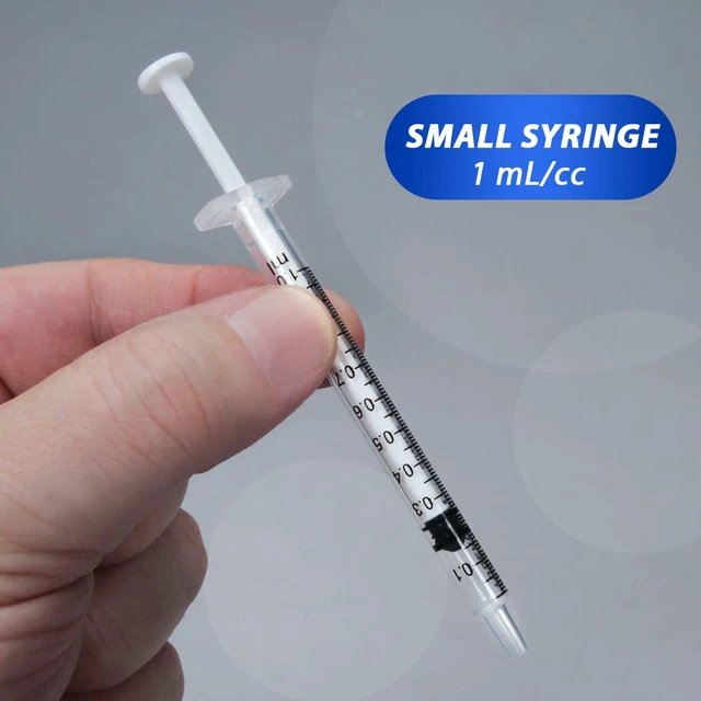 Alt view image 4 of 6 - 500 Pack 1ml Syringe with Cap for Liquid, 1cc Plastic Small Syringes without Needle with Cover, Non-Sterile, No Needle