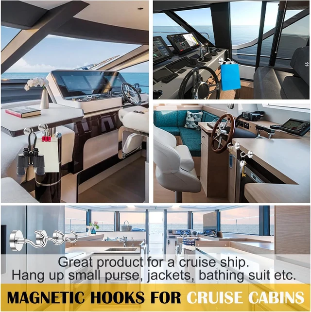 Alt view image 6 of 6 - Magnetic Hooks,170lbs Heavy Duty Magnets with Hook Silver 12 Pack Rare Earth N52 2026 Cruise Cabin Ship Essentials for Fridge Hanging Classroom Beach Vacation Kitchen Grills Home Must Have