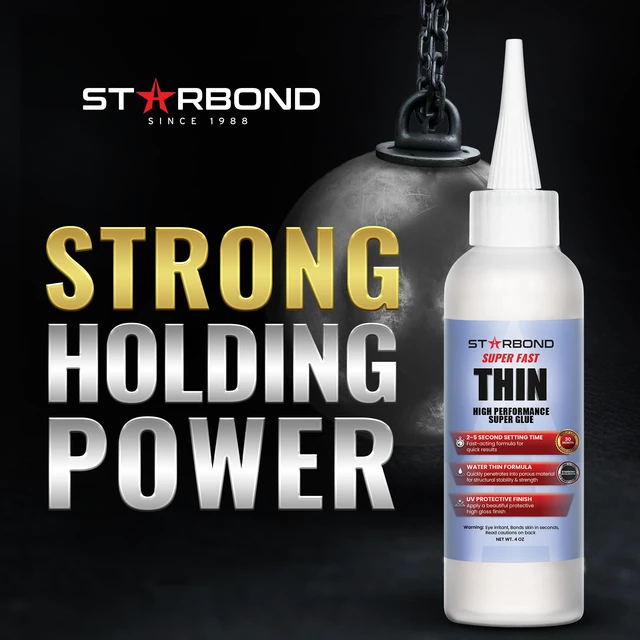 Alt view image 4 of 7 - Super Fast Thin, Premium Instant CA (Cyanoacrylate Adhesive) Super Glue Plus Extra Cap and Microtips, (for Woodturning, Pen Turning, Hobby, Stabilizing, Finish, Inlay) (4 Ounce)